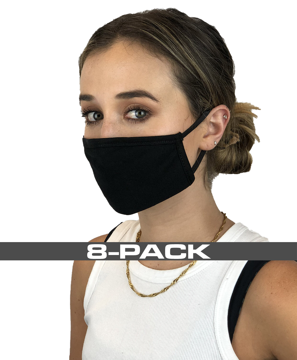 Face Mask With Ear Loops 8 Pack Blankstyle